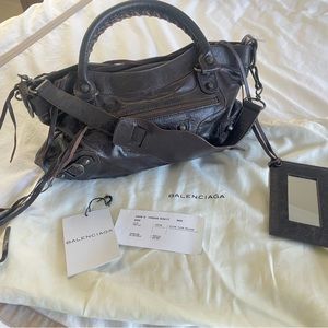 Balenciaga 2005 Chocolate Chevre City Dark Brown Leather Satchel